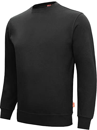 Nitras MOTION TEX LIGHT 7015 Arbeits-Pullover - leichter Baumwoll-Pulli - Sweater für die Arbeit - Schwarz - XL