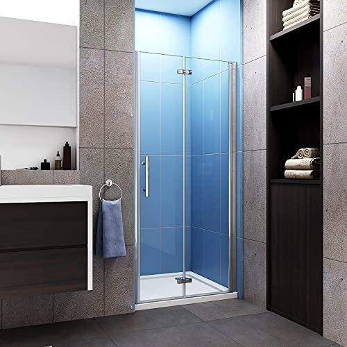 Aica Sanitär Duschabtrennung 76cm Duschtür Nischentür Falttür NANO GLAS Dusche
