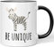 JUNIWORDS Tasse, Be Unique Zebra, Wähle Farbe, Schwarz