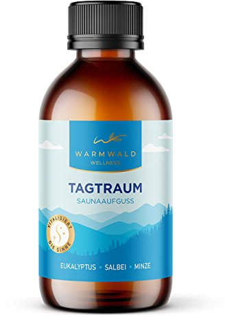 Warmwald - Saunaaufguss - Sauna Aufgussmittel mit natürlichen ätherischen Ölen - Saunaöl - Saunaduft Eukalyptus, Salbei, Minze (Tagtraum - 100 ml)