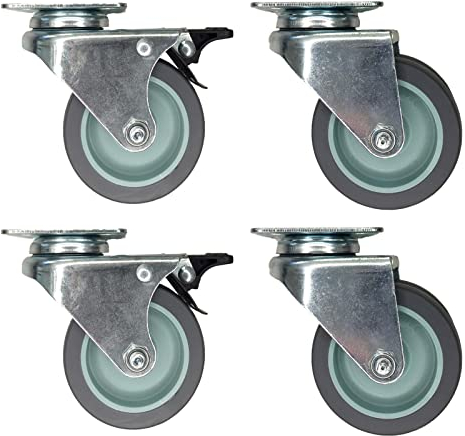 Sunload Lenkrollen 4er-Set, Möbelrollen und Geräterollen mit je 75kg Tragkraft (75 mm Doppelrolle)