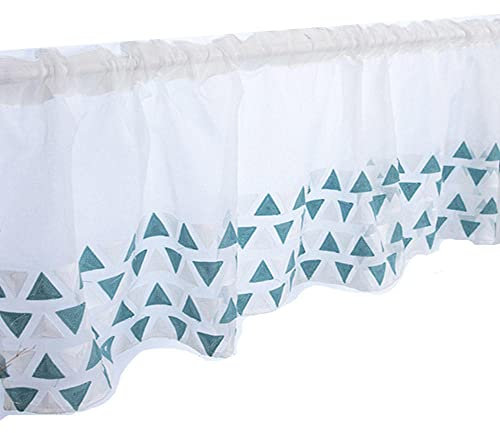 GIVBRO Tenda a strati mezza tenda mantovana triangolo ricamo drappeggio per cucina bar tende corte tende per finestre