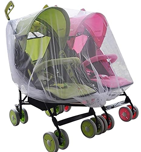 Universal Baby Pram Mosquito Net Fly Bug Insect Protection Cover Mesh Shield for Twin Stroller Outdoor Breathable Protective Netting for Pushchair Car Buggy Carrycot Stroller Basket Travel Cot