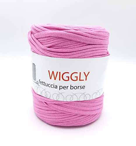 fettuccia per borse Wiggly colori moda, ideale per uncinetto per creare runner, tappeti, borse e molto altro (rosa - 117)