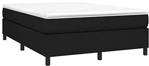 vidaXL Bettgestell, Polsterbett Bett für Schlafzimmer, Bettrahmen mit Lattenrost, Schlafzimmerbett Doppelbett, Schwarz 140x200cm Stoff