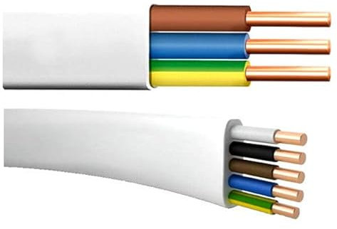 YDYp NYM-J - Cable Plano Eléctrico 3 Hilos para Ambientes Húmedos (3 x 2,5, 20 m)