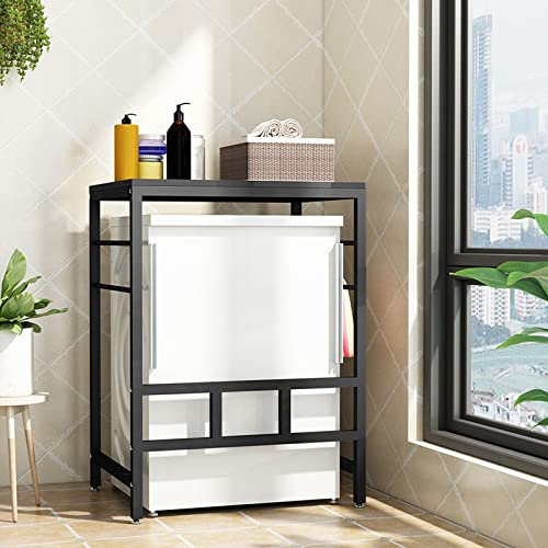 Étagère de Machine À Laver Sèche-Linge Supérieur Rack d’empilage Balcon du Sol Au Plafond Cosmétiques Non Perforés Washstand Salle de Bain Étagère de Rangement Monocouche