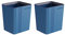 BOKIOESDE 2 pièces Bureau hôtel Poubelle Salon Chambre Corbeille à Papier Forme carrée Poubelle Grande capacité, Bleu S