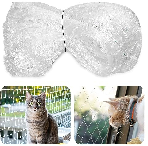 BluVast 5 x 5m Rete Gatti Balcone, 2.5cm Rete per Gatti, Rete per Gatti Balcone, Rete Balcone per Gatti, Rete Gatto Adatto per Interni ed Esterni Scale Finestre Balconi Terrazze Giardini