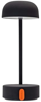 Kooduu - Fokus Tischlampe - Schreibtisch- und Nachttischleuchte - Tragbar, Dimmbar, Kabellos, mit Akku und über USB aufladbar, für Wohnzimmer, Anthrazit - Grau