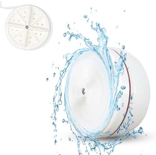 FISHTEC - Mini lavadora portátil - Superficie con ventosa - Ciclo automático 30 minutos - Lavado de 1 kg de ropa - Lavadora doble rotación y ultrasonidos para lavabo saltos y fregaderos - Carga USB