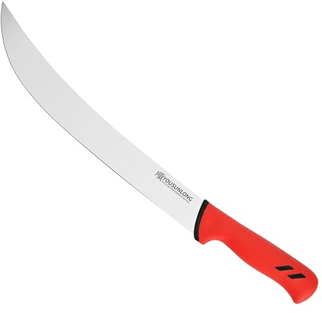 YOUSUNLONG Couteau de boucher à briser - Couteau à Steak Cimiter 254mm - Lame en acier au molybdène à haute teneur en carbone - manche en santoprène