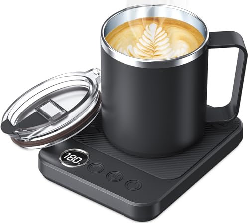 Mug Warmer Set for Desk, 36W Electric Warmer with Auto Shut-Off/Timer Smart Mug Warmer with 16oz Mug for Heating Coffee in the