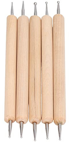 Ensemble de 5 Stylets de Gaufrage à Double Extrémité, Outils de Gaufrage en Acier Inoxydable, Stylet à Bille pour Papier de Transfert, Outils de Pointage pour Nail Art, Stylet de Traçage de Motifs, ou