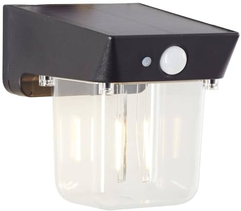 Brilliant Parson G40435/06 Solar-Außenwandleuchte mit Bewegungsmelder LED 2 W Schwarz