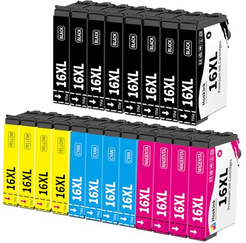Hookink 16XL 16 XL Druckerpatronen Multipack kompatibel für Epson 16XL Patronen für Workforce WF-2760 WF-2630 WF-2510 WF-2660 WF-2750 WF-2650 WF-2540 WF-2530 WF-2520 WF-2010 (20er-Pack)