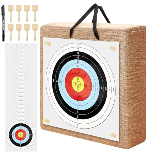 ShinyRelief 50,8 cm große Zielscheibe für Erwachsene für den Hinterhof, für Recurve-Compound oder Langbogen, 20 Stück Papierpfeil-Ziele, traditionelles Bogenpfeil-Ziel für Kinder, Jugendgeschenk