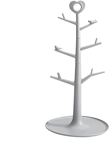Coffee Mug Holder, Mug Holder Tree with 8 Hooks, Mug Rack for Countertop, Coffee Tea Cup Mug Holder Stand for Kitchen Counter Cabinet Cafe (Grey)