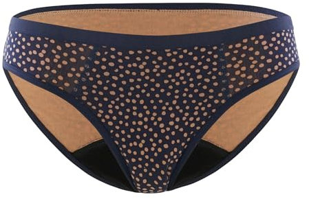 NUR DIE Alles Geregelt Slip mit Print mittelstark Blutung waschbar & saugfähig Menstruationsunterwäsche Bio-Baumwolle - Polka Dots - Größe 40-42