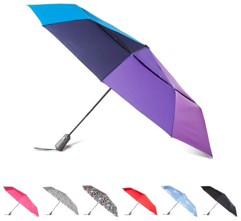 totes Recycelter großer InBrella Reverse Close Faltschirm mit automatischer Öffnung/Schließ-Technologie, MISC, 43 Canopy, Transparenter Regenschirm