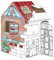BANKERS BOX AtPlay -Treats & Eats Pappspielhaus für Kinder - Colour-In Craft Cafe Design - FSC-Zertifiziert & 100% recycelbar - Kreative Indoor-Spielhaus Spielzeug XL (81.3 x 81.3 x 121.3cm) Alter 3+