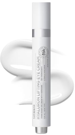 NATUREKIND Hyaluron Lifting Augencreme, mit Hyaluronsäure, 5% Arbutin und Niacinamid, lindert geschwollene Augen, dunkle Flecken und feine Linien, Augenringe, koreanische Hautpflege, 15ml