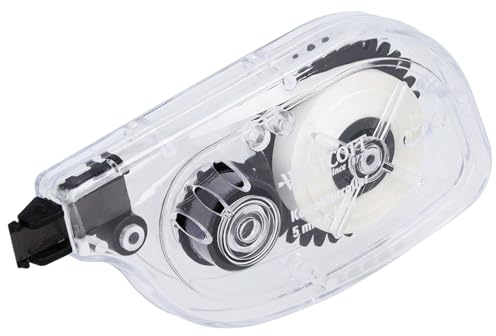 Westcott Korrekturroller seitliche Abrolltechnik | Korrekturmaus mit weißer Korrekturschicht 10m x 5mm | präzise, hochdeckend und sofort beschreibbar | E-743917 00