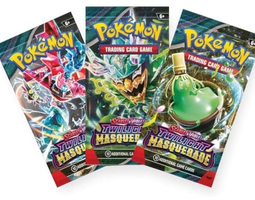 3 x Pokemon Twilight Masquerade Booster Packs | Scarlet & Violet Set | Pokémon Trading Cards in 3 Booster Packs | Authentic | Pokemon TCG Pack c 3 + TCYM Pouch |