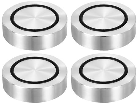 QUARKZMAN Rosca M8 55mm / Diámetro de 2.2 15mm de Grosor Círculo de Aluminio Disco Adaptador de Vidrio 4 Piezas Patas Redondas de Mesa Sólida Placa de Hardware