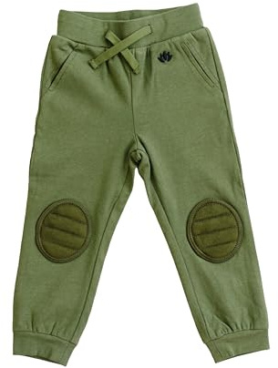 Zenulove Viscose Toddler Sweatpants with Knee Pads – Soft Crawling Pants for Boys & Girls, Baby Crawling Helper with Knee Protection (US, Age, 4 Years, Olive)
