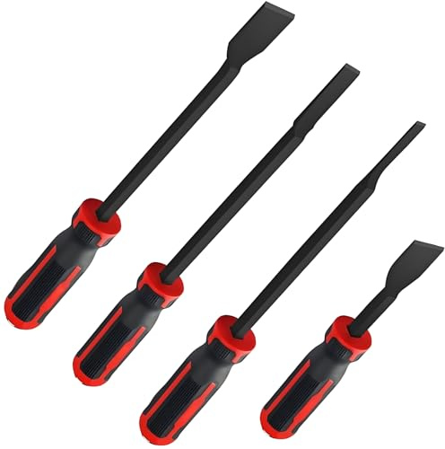 ANBOO 4 Stück Stemmhebel-Set, Temmhebel,Dichtungsschaber kfz, Dichtungsschabersatz, Brechstangen Set, Hebeleisen Klein, Montierhebel, Handzylinderentferner 8/11/23 mm Kopfbreite, Automobil-Schaber-S
