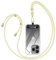 OLEPHY Cordon Téléphone Portable, Tour de Cou Téléphone Universelle avec 2 Très Mince Patchs, Collier de Longe Compatible avec la Plupart des Coques pour Smartphone, Beige