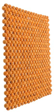 Autositzkissen Kugeln 42x42x1,5cm für Auto und Bürostuhl | Luftig, Allgemein Passend, Elegant Khaki, für Autositzbezüge Holzperlen und Sitzauflage Auto Holz