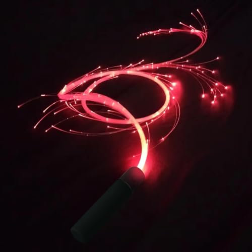 Frusta in Fibra Ottica - Fruste A LED, Frusta da Ballo con Luci A LED | Rotanti Luminosi A LED A 7 Colori, Fruste Luminose con 4 modalità di Illuminazione Variabili, Frusta in Fibra Ott