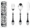 Big Kids Cutlery Set Spoon Knife and Fork Sets Children Cutlery Sets Food-Safe Stainless Steel (Vine Ripple Boat Anchor)