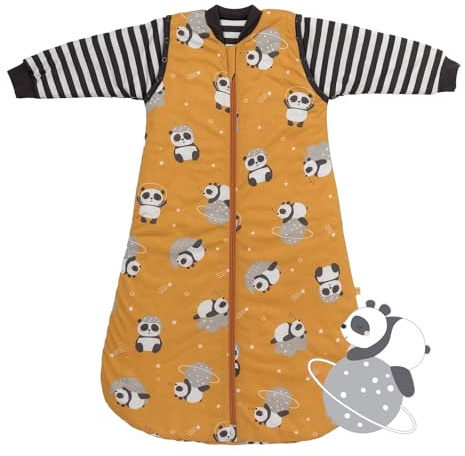 schlummersack Kinder Schlafsack Baby Sommer 130 cm dünn Panda | Sommerschlafsack Baby Langarm 1.0 Tog 1 Tog Baby Schlafsack Sommer