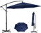 Panana 3M Garden Cantilever Parasol Outdoor Banana Hanging Umbrella 8 Sturdy Ribs with Crank Mechanism Sun Shade Canopy for Poolside, Deck, Patio and Balcony Dark Blue