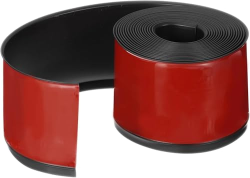 Plinthe Souple Autoadhésive 1 rouleau de 6 m/236,22 po de plinthe murale en vinyle, moulure de plinthe, moulure en caoutchouc auto-adhésive flexible, peler et coller D(Black,3.0Meters)