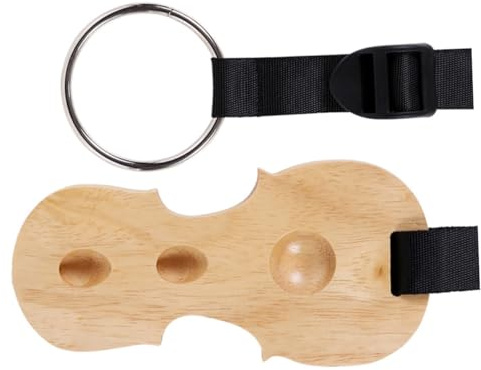 Holz Rutschfest Cello Stopper mit Verstellbarem Band für 1/8 bis 4/4 | Drei Loch Form, Stoffelemente und Elegante Kreative Ausführung, Passend für Verschiedene Ebenen