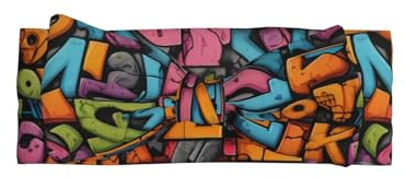 Graffiti-Buchstaben mit weißer Bordüre, gemustertes Schleifen-Stirnband, Baby-Haar-Accessoire, geeignet für Babys im Alter von 0–6 Monaten oder für den täglichen Gebrauch