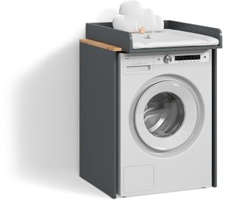 Livinity Waschmaschinenschrank Paolina, Anthrazit/Eiche, 68 x 88.2 cm | 2 Teile mit WickelauflagePraktische Wickelauflage in ergonomischer Höhe für rückenschonendes Wickeln