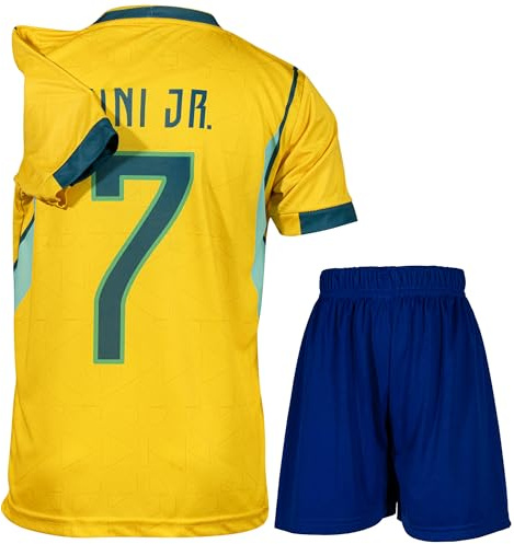FRKN Trikot Brasilien Kinder Sonderausgabe Trikot mit Kurz, Fußball Trikot Set Jugendgrößen