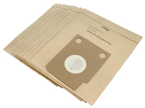 vhbw 10x Staubsaugerbeutel kompatibel mit Hoover Compact 1300electronicPlus, 1200 TS, 1400 Staubsauger - Papier, 26cm x 21cm Sandfarben