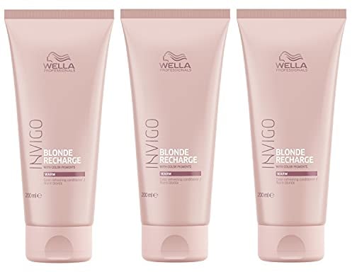 3er Blonde Recharge Cool Blonde Conditioner Invigo Wella Professionals Farbaufrischer je 250 ml = 500 ml