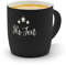 printplanet® - Kaffeebecher mit eigenem Text graviert - SoftTouch Tasse mit Wunschtext - Matt-gummierte Oberfläche - Farbe Schwarz - Motiv: Sterne