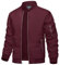 TACVASEN Herren Windbreaker College Jacke Bomberjacke Übergangsjacke Fliegerjacke Sommer Pilotenjacke Bomber Blouson Frühling (L, Weinrot)