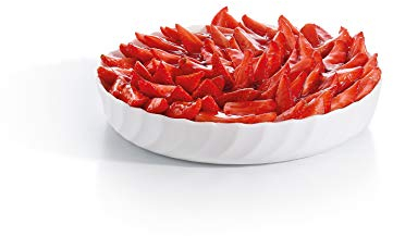 Luminarc - Plat à tarte Blanc Smart Cuisine Trianon 250°C - Plat à Four en Verre Innovant - Léger et Extra-Résistant - Nettoyage Facile - Fabrication en France - Dimensions 26 cm