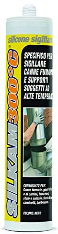 Prochimica - silkam 300 c silicone ideale per supporti soggetti ad alte temperature - 310ml nero