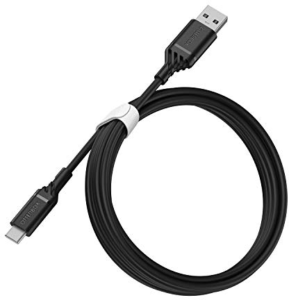 Otterbox Câble Renforcé USB-A vers USB-C, Câble de Charge pour Smartphone et Tablet, Ultra-Robuste, résiste aux torsions et pliages, 2M, Noir