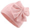 XIAOHAWANG Baby Mädchen Wintermütze Süße Schleife Baby Beanie Warme Strickmützen für Säugling Kleinkind Mädchen, rose, 6-24 Monate